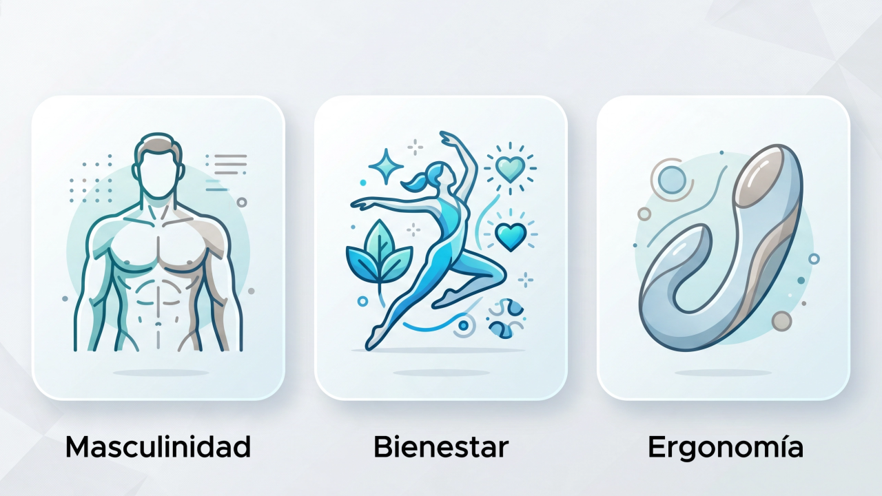 Infografía sobre masajeadores de próstata, beneficios y uso seguro.