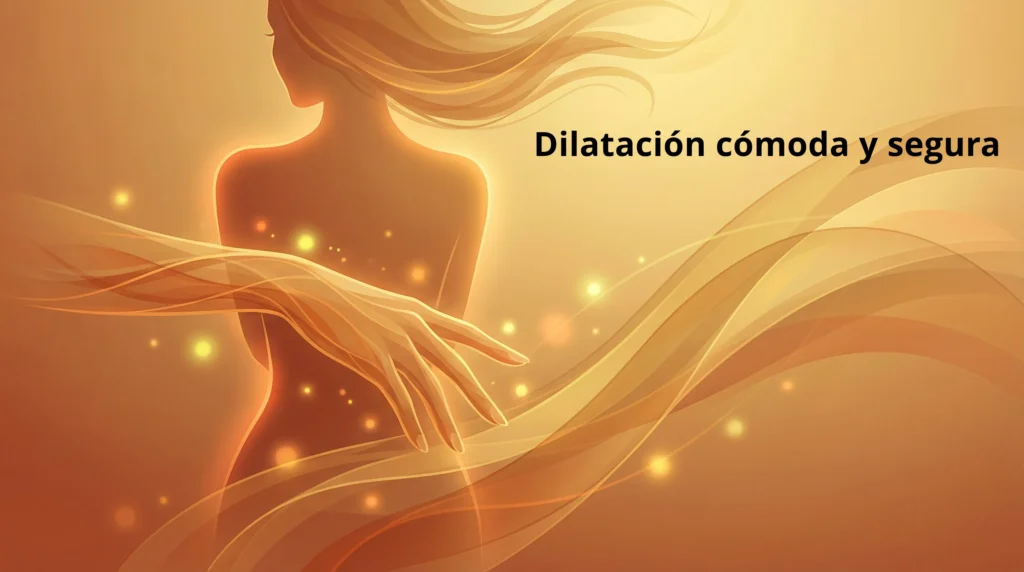 Lubricante anal adormecedor: Manos en contacto íntimo con efectos gráficos que evocan suavidad y relajación