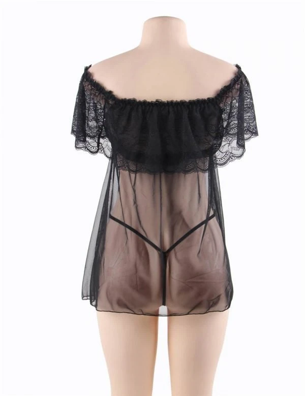 Babydoll Strapless Negro XXXL COD572-2P