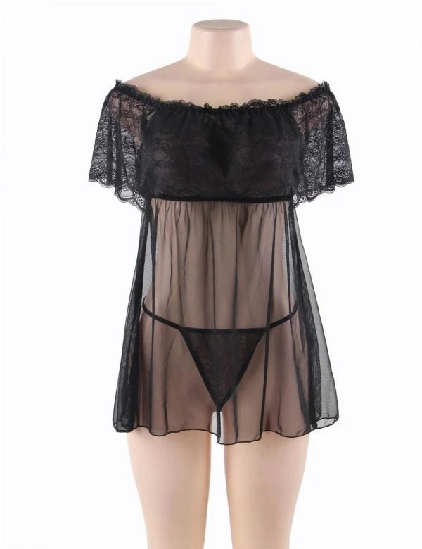 Babydoll Strapless Negro XXXL COD572-2P