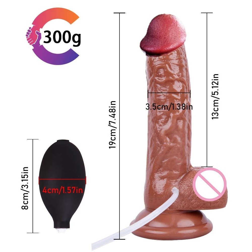 Dildo Eyaculador Con Testiculos Bronceado