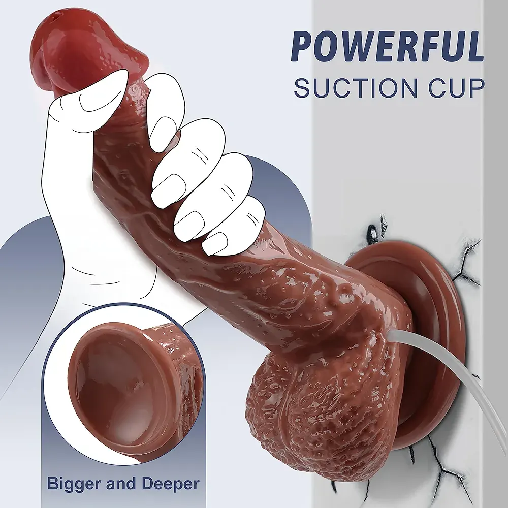 Dildo Eyaculador Con Testiculos Bronceado