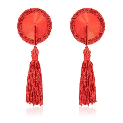 Pezoneras Satinadas con Borlas Rojas