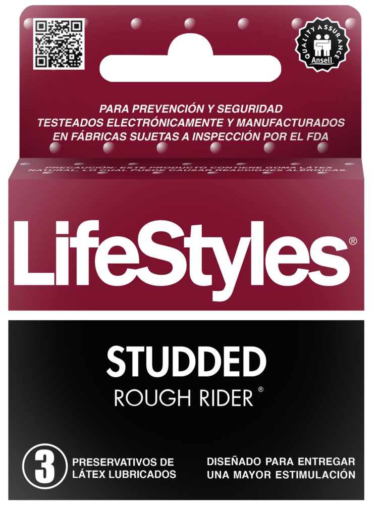 Lifestyles Studded Rough Rider x 3 unds