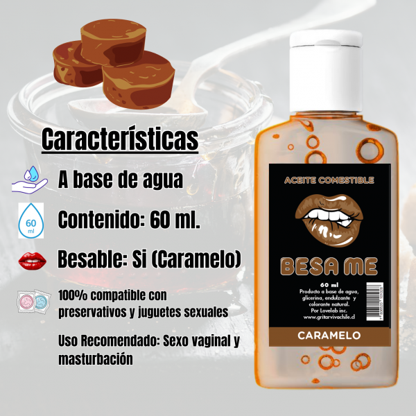 Aceite Comestible Y Lubricante Sabor Caramelo