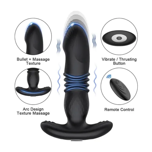 Plug Vibrador Percutor Posion con Control