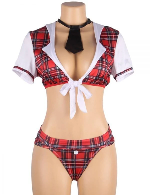 Disfraz De Colegiala En Conjunto Con Peto Tapado XL - COD-81010P