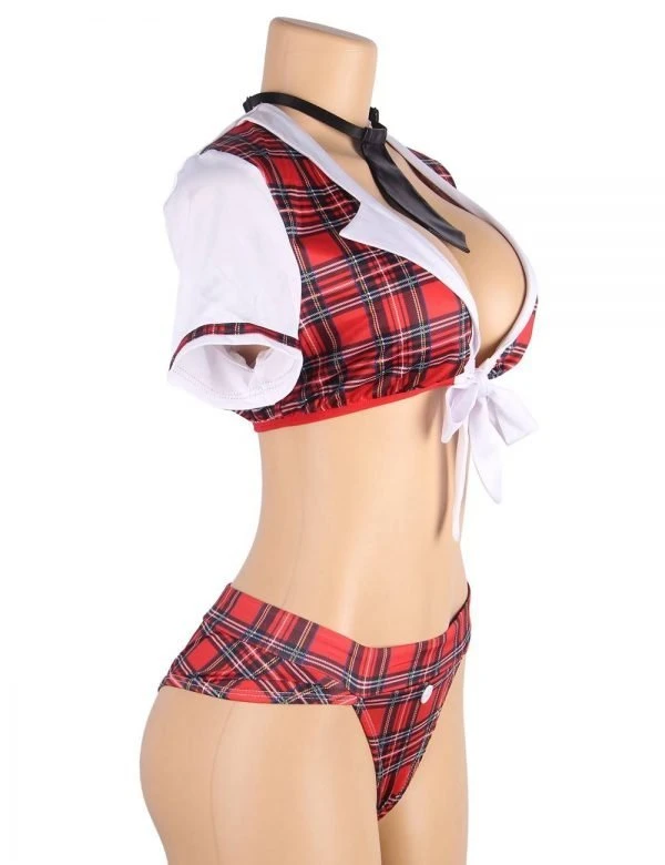 Disfraz De Colegiala En Conjunto Con Peto Tapado XL - COD-81010P