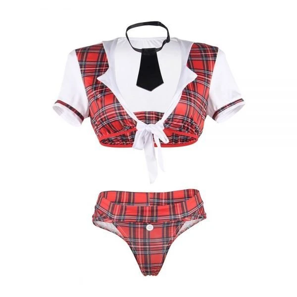 Disfraz De Colegiala En Conjunto Con Peto Tapado XL - COD-81010P