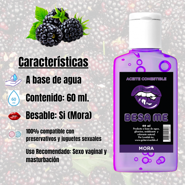 Aceite Comestible Y Lubricante Sabor Mora