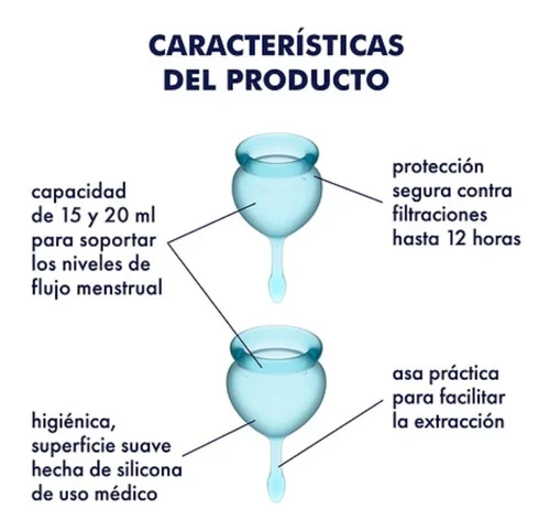 Set de 2 copas menstruales Satisfyer Feel Secure