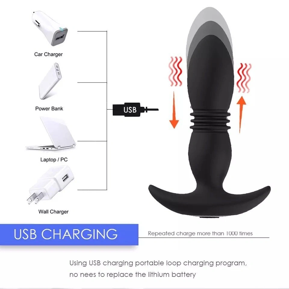 Vibrador Anal Sube y Baja con Control