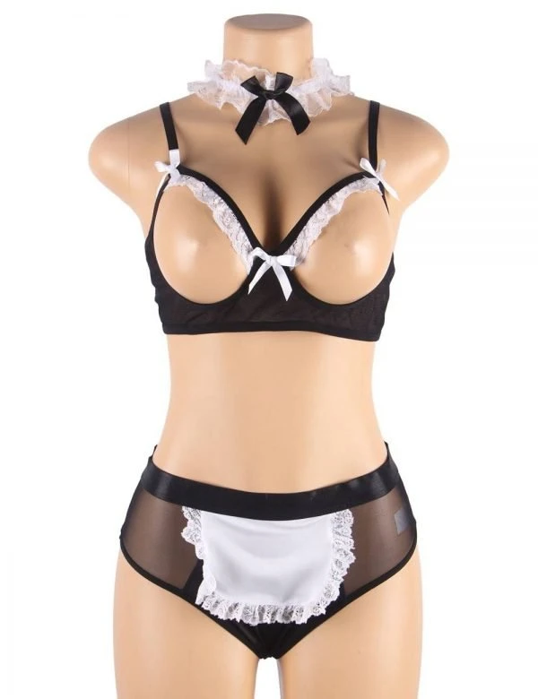 Disfraz De Mucama En Conjunto De Copas Descubiertas COD-81006