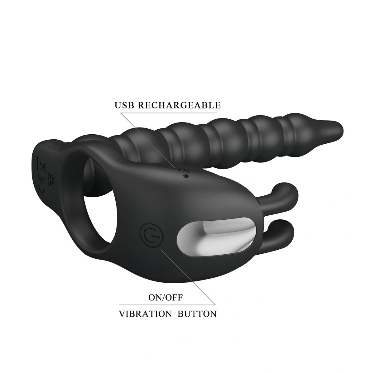 Anillo Vibrador Doble Penetración con Estimulación de Clítoris