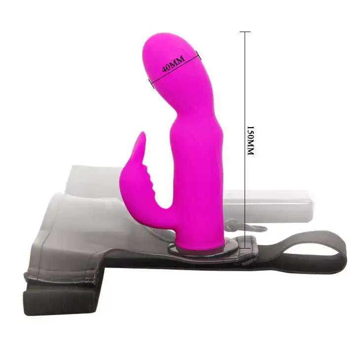 Arnés con Conejo Vibrador Silicona ( Vibración Regulable)