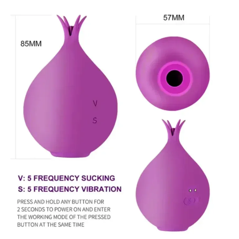 Vibrador y Succionador Granate Usb