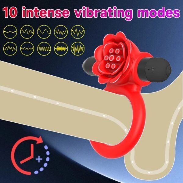 Anillo Vibrador Flower Recargable