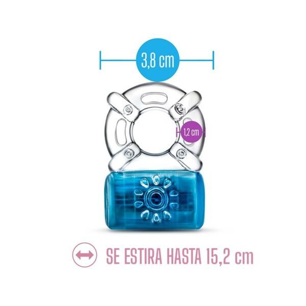 Pleaser Anillo Vibrador Recargable Azul