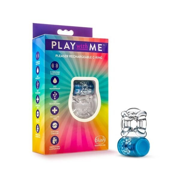 Pleaser Anillo Vibrador Recargable Azul