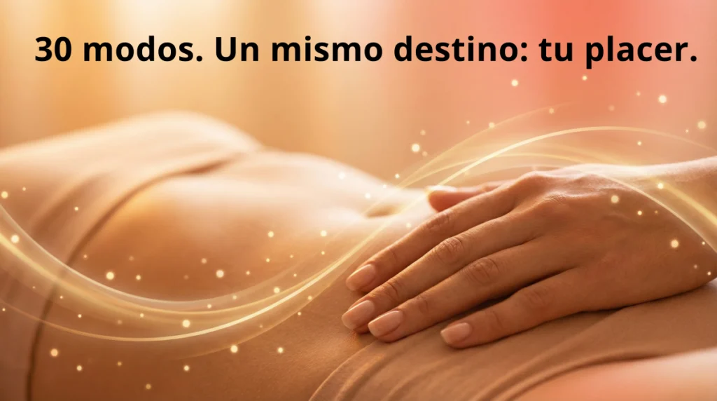 Vibrador Snappy: Ilustración conceptual de una mano femenina en pose íntima con efectos de vibración