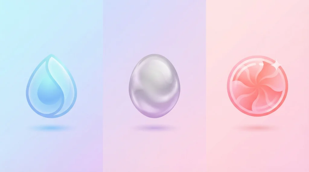 Infografía con íconos conceptuales sobre tipos de lubricantes íntimos