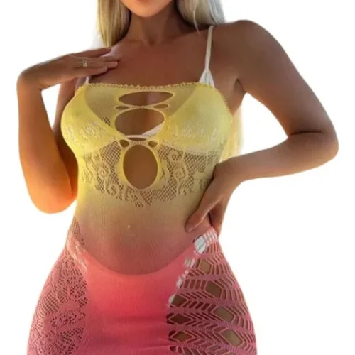 Babydoll Sexy Transparente Multicolor NO:W50069